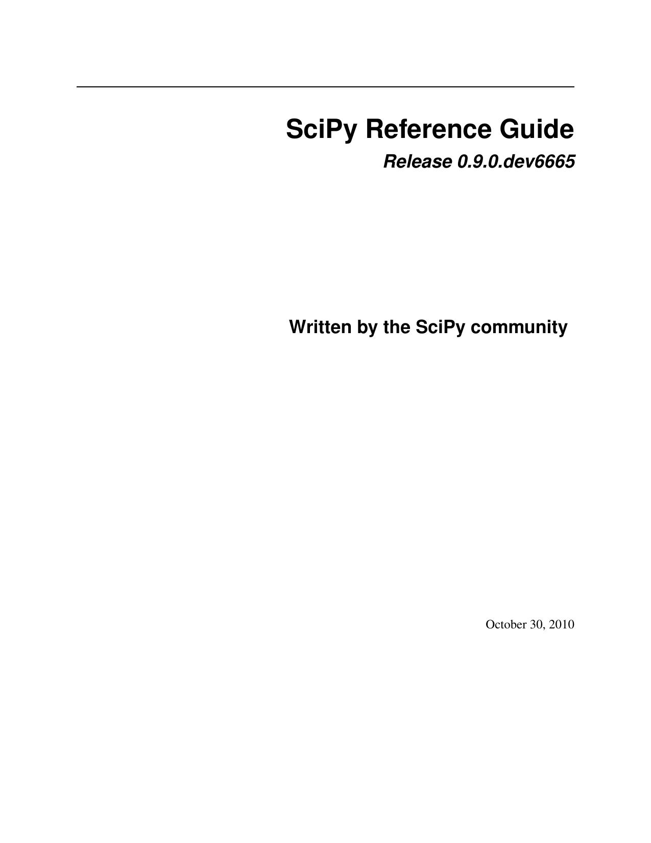 SciPy Reference