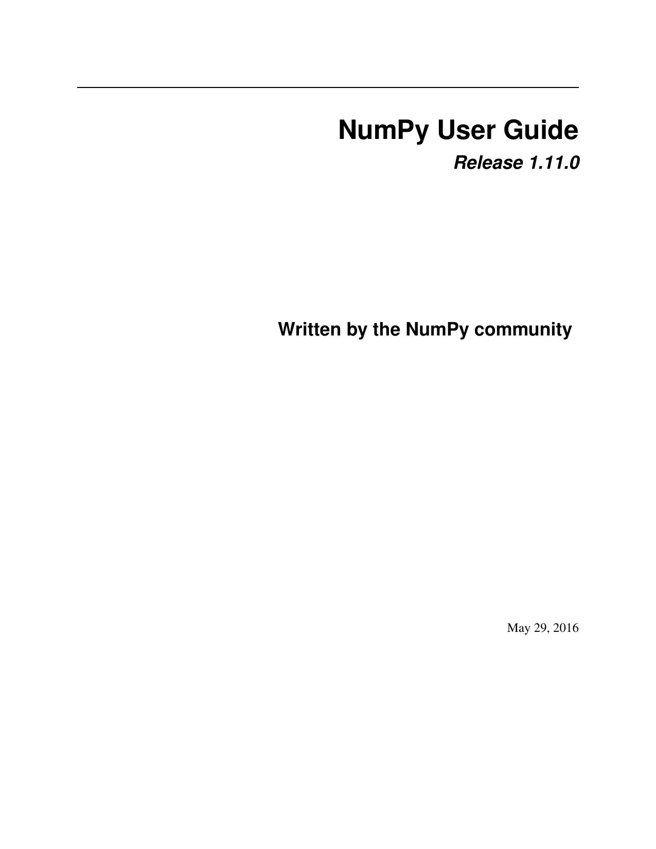 NumPy User Guide